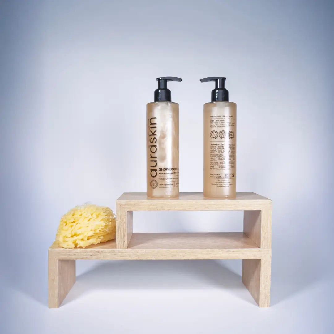 Auraskin Shower Gel( BODY & HAIR) with 10% Upcycled  Coffee Grounds 250ml
