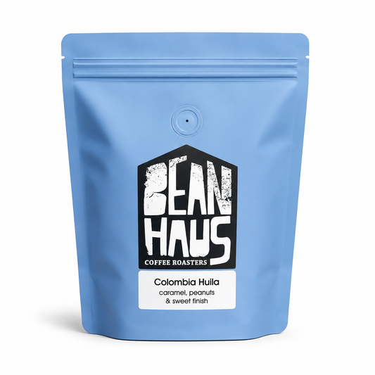 Colombia Huila specialty coffee beans by BeanHaus Coffee Roasters, freshly roasted in Cyprus – caramel, peanuts and sweet finish