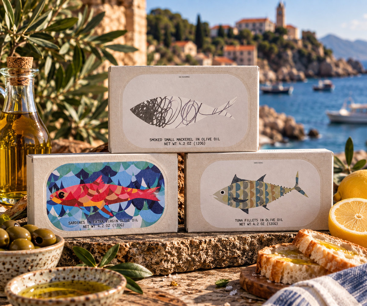 Taste of the Atlantic bundle with José Gourmet Sardines, Tuna Fillets and Smoked Small Mackerel