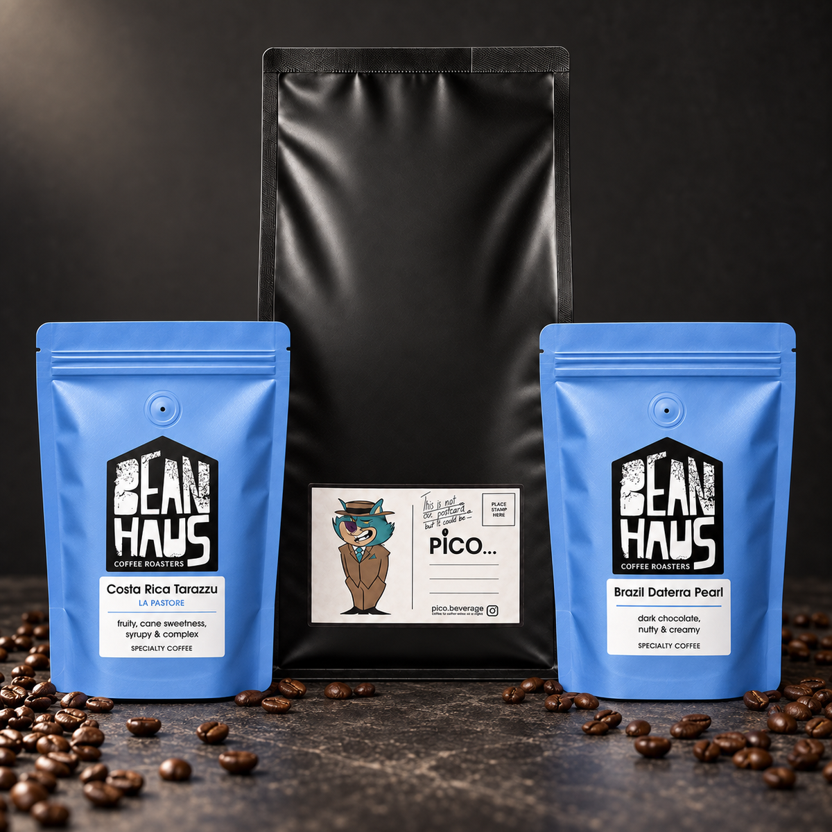BeanHaus Bold Espresso Trio with Pico 1kg, Costa Rica Tarazzu and Brazil Daterra Pearl