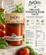 BioOrto Organic Tomato and Basil Sauce 350g – ingredients and nutrition facts