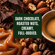 Brazil Miaki tasting notes: dark chocolate, roasted nuts, creamy, full-bodied