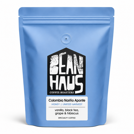 Colombia Nariño Aponte Honey specialty coffee beans by BeanHaus Coffee Roasters, freshly roasted in Cyprus – vanilla, black tea, grape and hibiscus