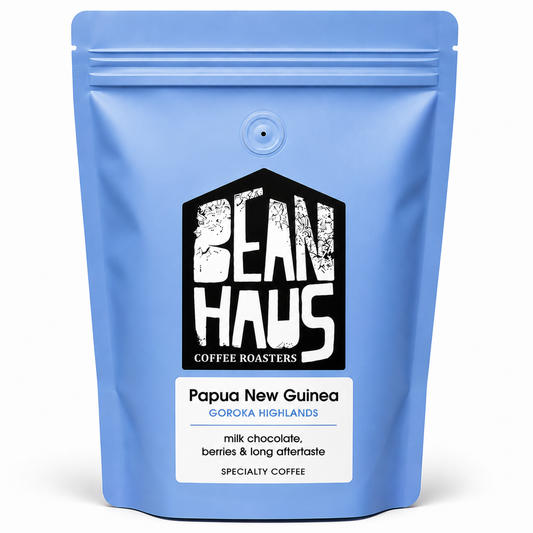 Papua New Guinea Goroka Highlands specialty coffee beans by BeanHaus Coffee Roasters, freshly roasted in Cyprus – milk chocolate, berries and long aftertaste