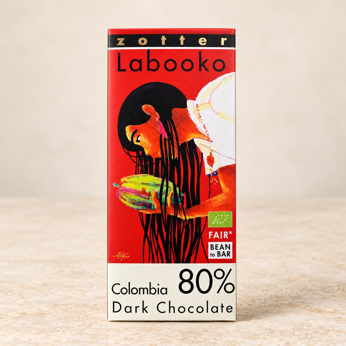 Zotter Labooko Colombia 80% organic fair trade dark chocolate, 70g